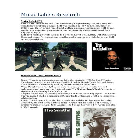 Music labels research