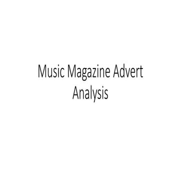 Music magazine advert analysis