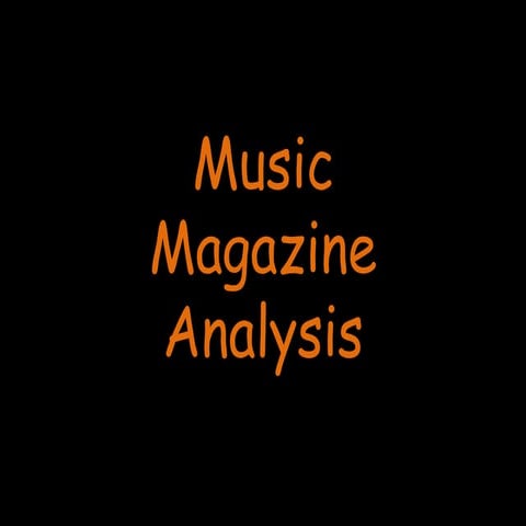 Music magazine analysis