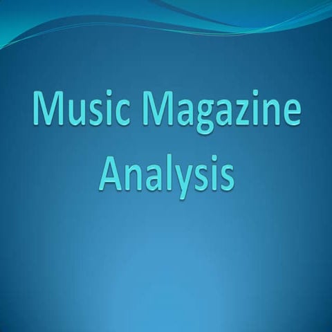 Music magazine analysis