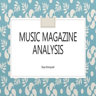 My four music magazine analysis