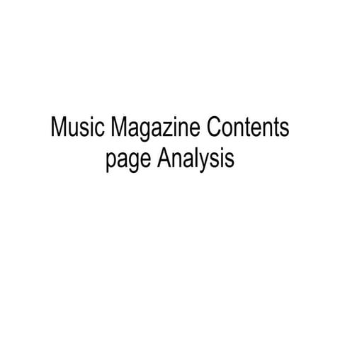Music Magazine Contents Page Analysis