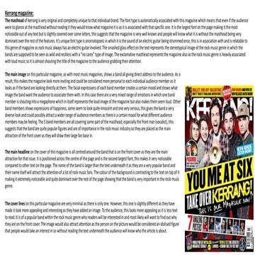 Kerrang front cover analysis | DOCX