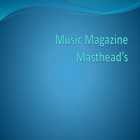Music magazine masthead’s