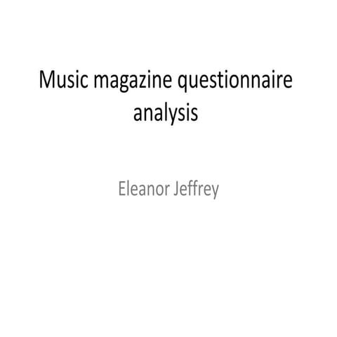 Music magazine questionnaire analysis