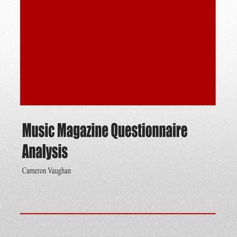 Music Magazine Questionnaire Analysis