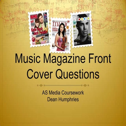 Research: Conventions of music magazine | PPTX