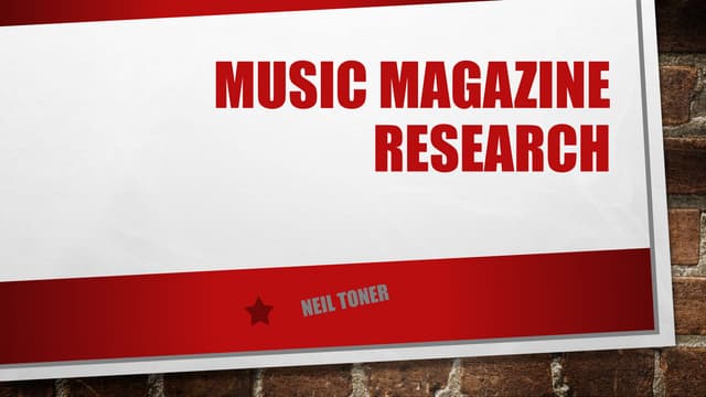 Music magazine research