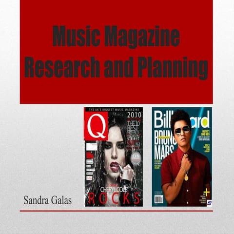 Music magazine research and planning