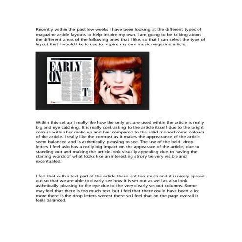 Music Magazine Double Page Spread Layout Options