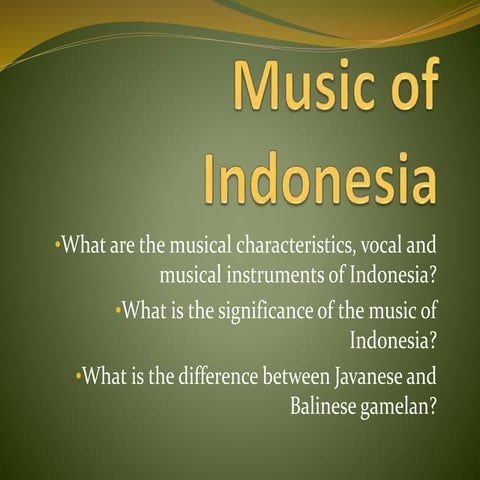 Music of indonesia