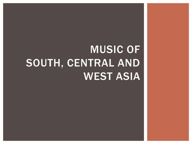 Music of South, Central and West Asia