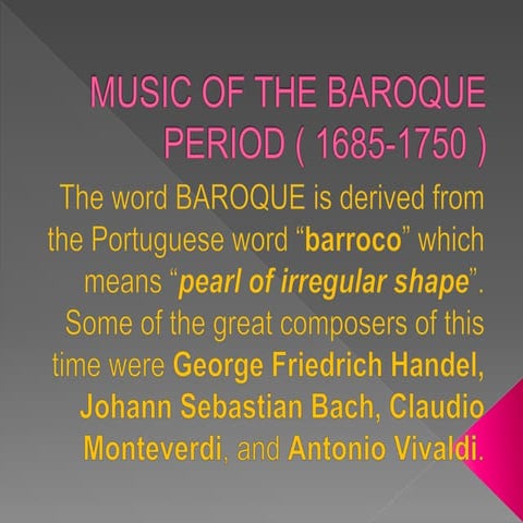 Music of the baroque period ( 1685 1750 )
