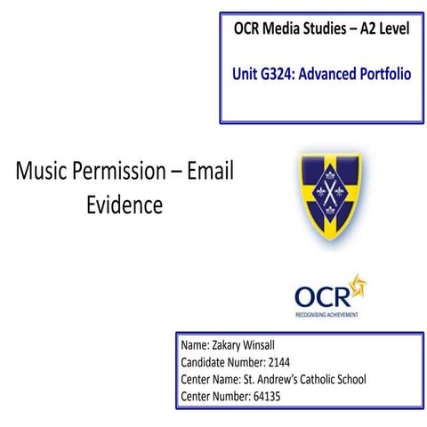 Music Permission - Email Evidence