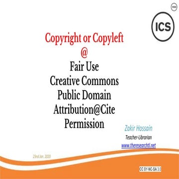 Copyright, Fair Use, Creative Commons, Public Domain