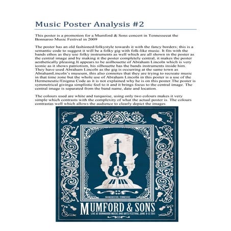 Music poster analysis #2