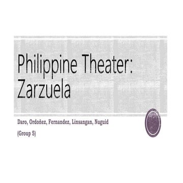 Philippine Theater: Zarzuela