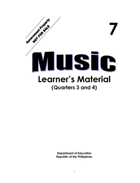 K TO 12 GRADE 7 LEARNING MODULE IN MUSIC (Q3-Q4)