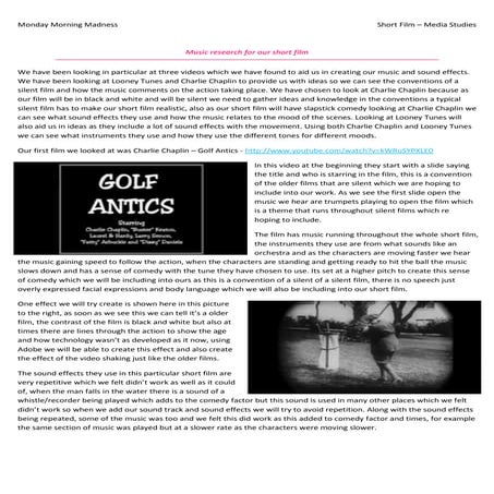 Music research for our short film