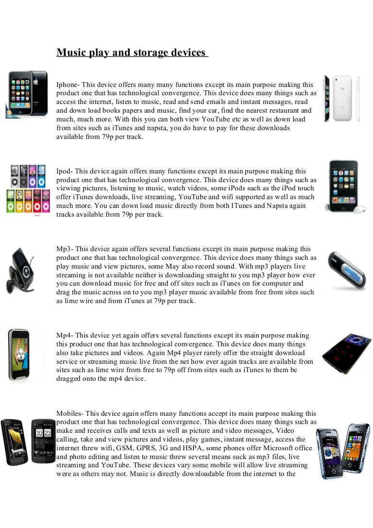 Music Storage Devices