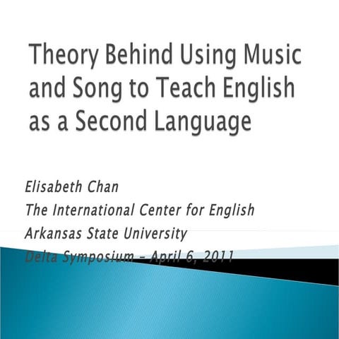 Theory Behind Using Music to Teach English as a Second Language