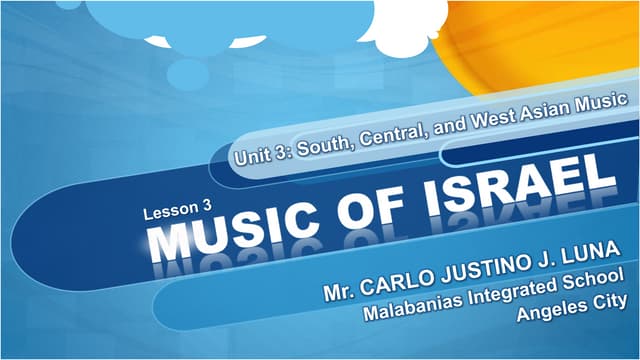 Music of Israel - MAPEH 8 (Music 3r...