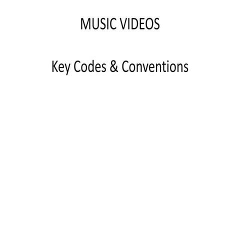RESEARCH: Video Codes & Conventions 