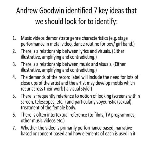 Music video analyse feedback