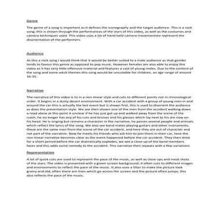 Music video analysis