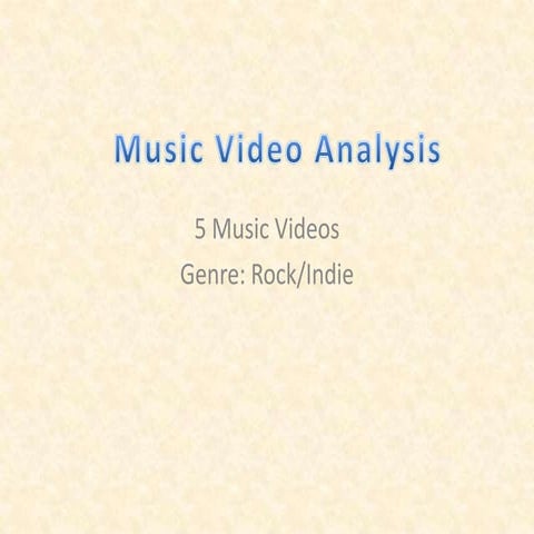 Music video analysis