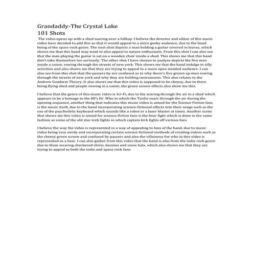 Music video analysis