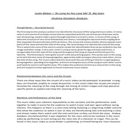 Music video analysis