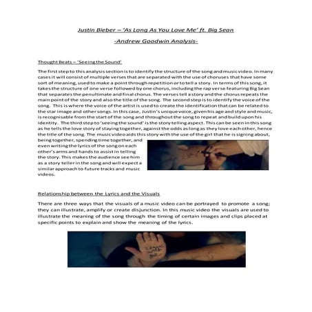 Music video analysis - Justin Bieber - Pop Genre