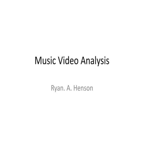 Music video analysis