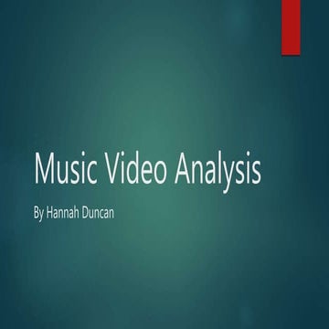 Music Video Analysis