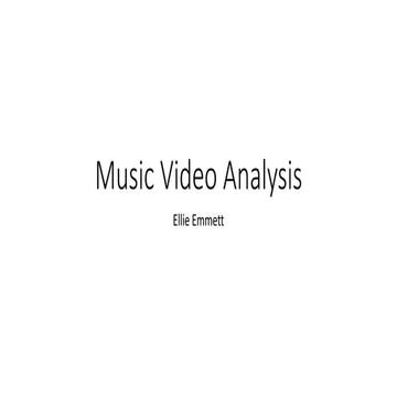 Music video analysis