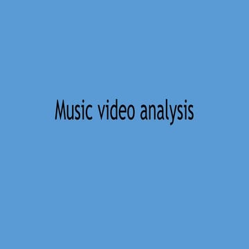 Music video analysis