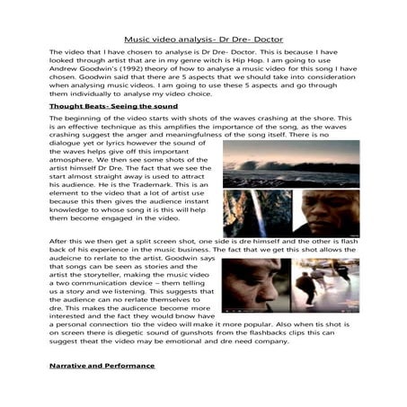 Music video analysis  dr dre