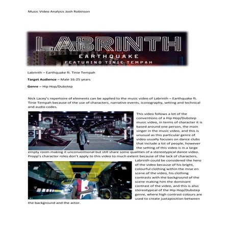 Music video analysis 2 version 2 | DOCX