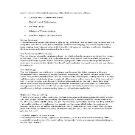 Music video andrew goodwin