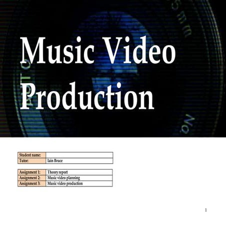 Music video assignment 1 and 2