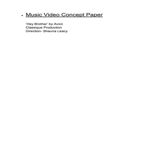 Music video concept paper