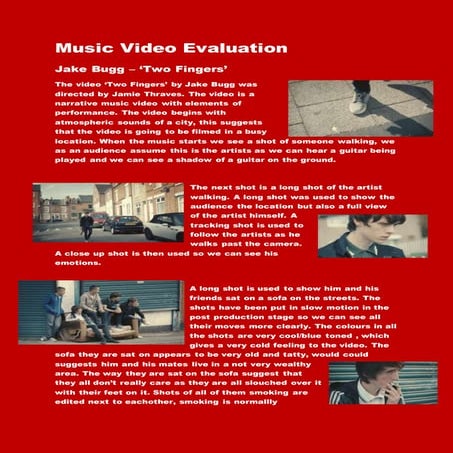 Music video evaluation - Jake Bugg 'Two Fingers'