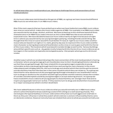 Music video evaluation media product