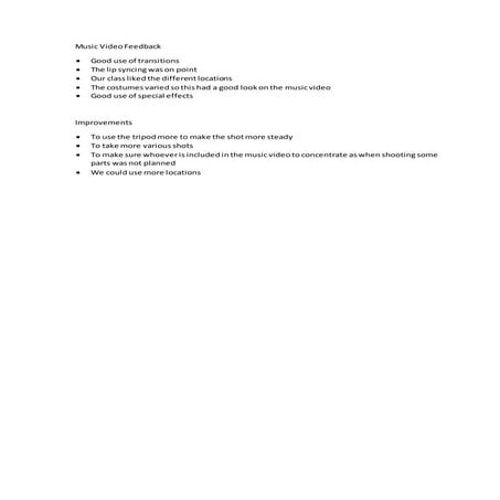 Music video feedback