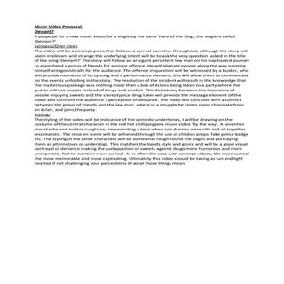 Music video proposal