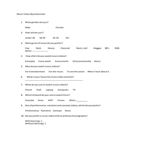 Media Questionnaire | DOCX