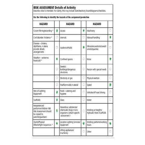 Music video risk assessment | PPTX