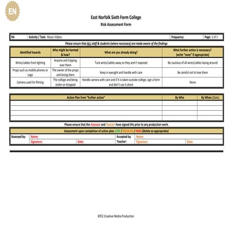 Risk assessment completed | PDF