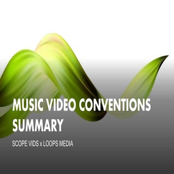 Music video conventions summary